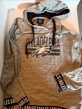 47 Philadelphia Eagles Gray Pullover Hoodie with Black Accents